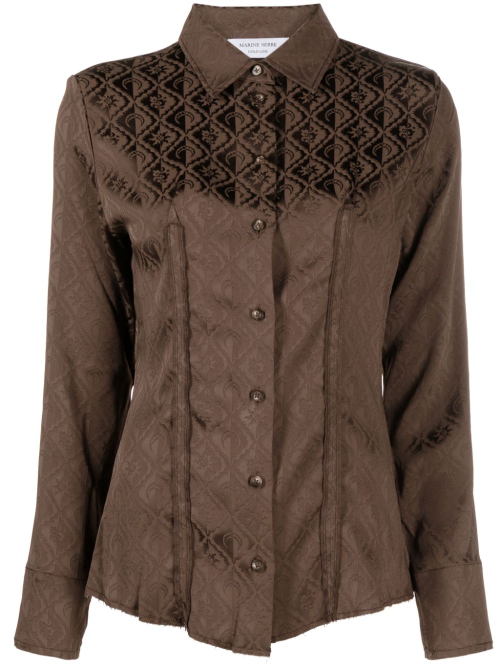Moonagram-print shirt - Brown