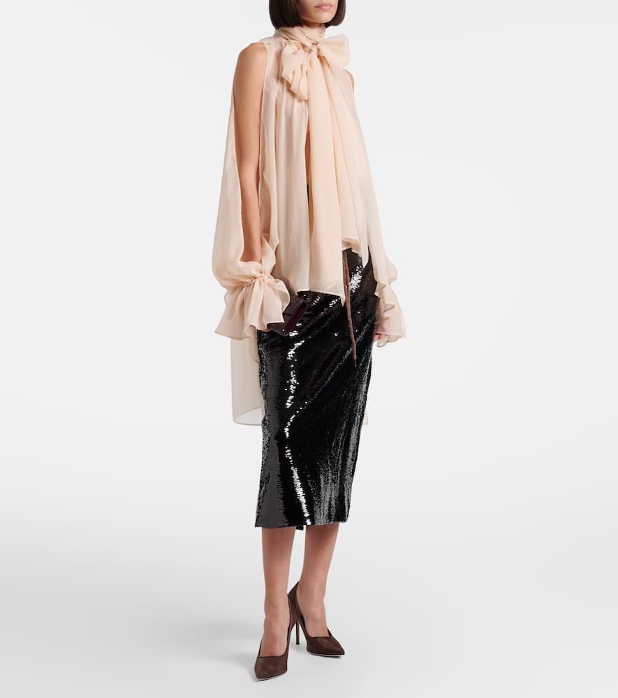 Sequined pencil skirt