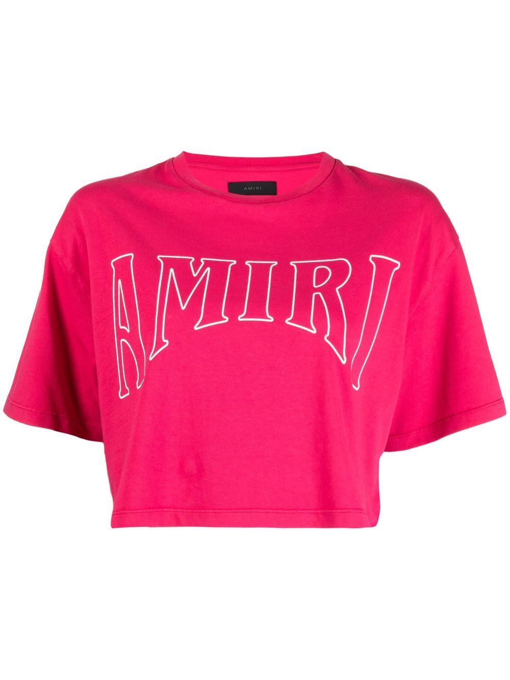 Logo-print cropped T-shirt - Pink
