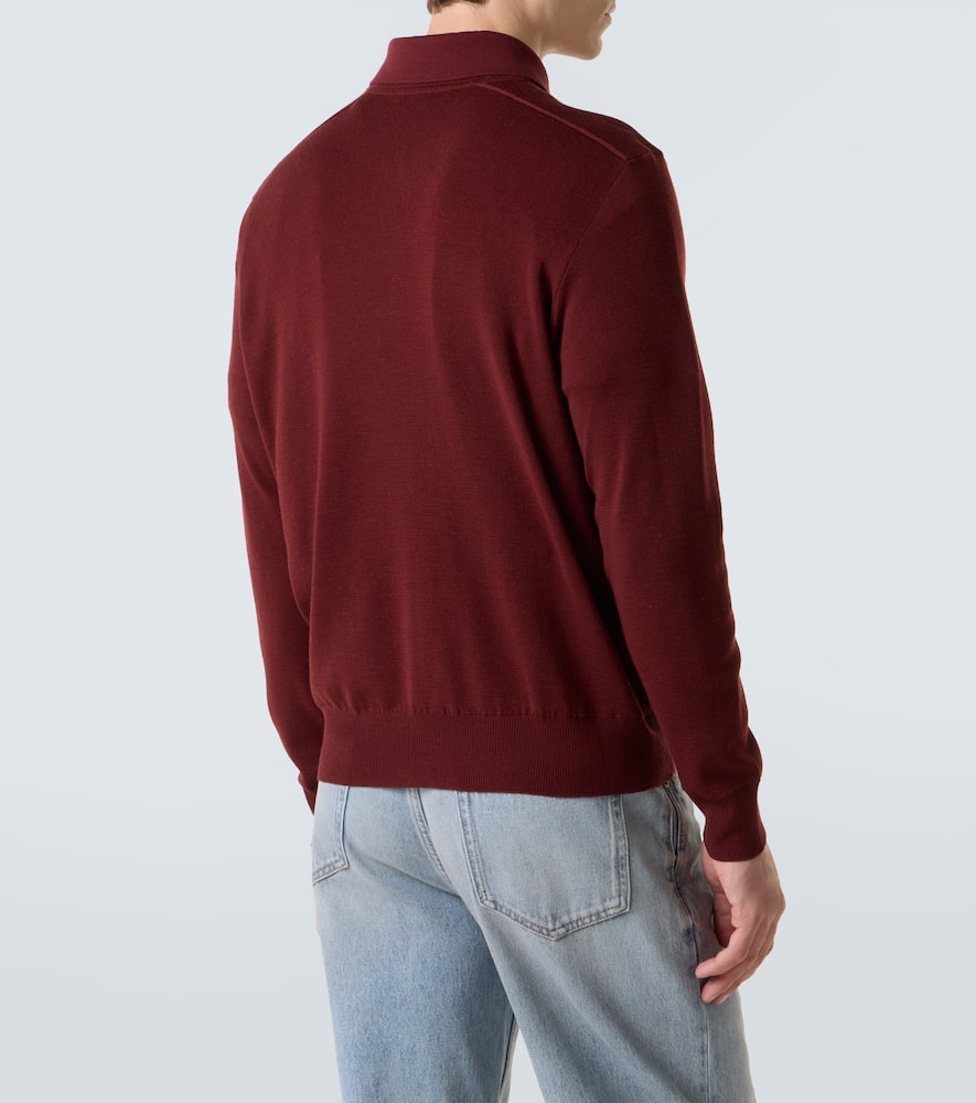 Wool polo sweater