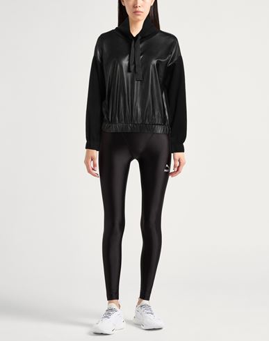 Woman Sweatshirt Black Size M Polyester, Polyurethane, Viscose, Polyamide, Elastane