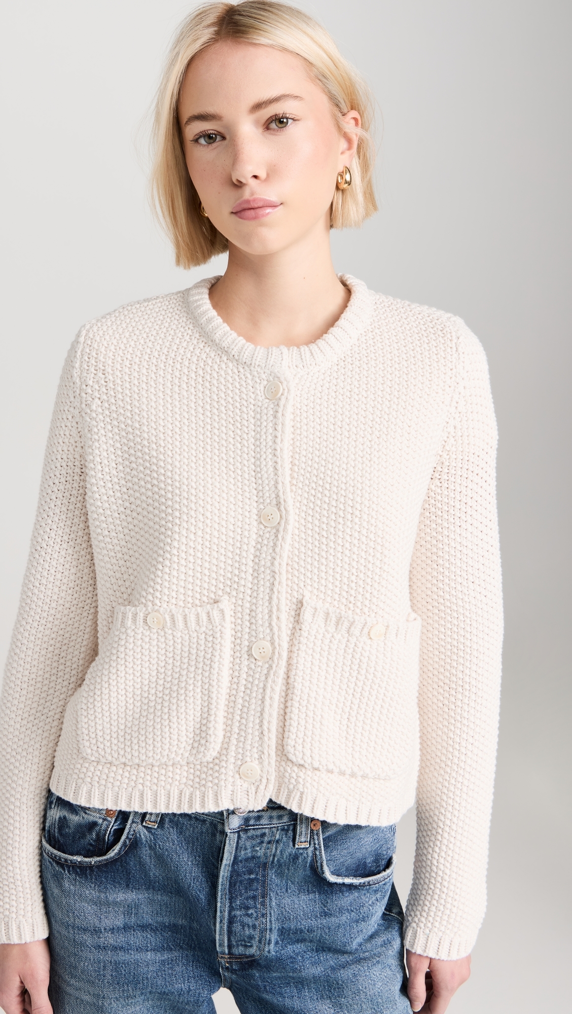 Andrea Cropped Cardigan Moonstone