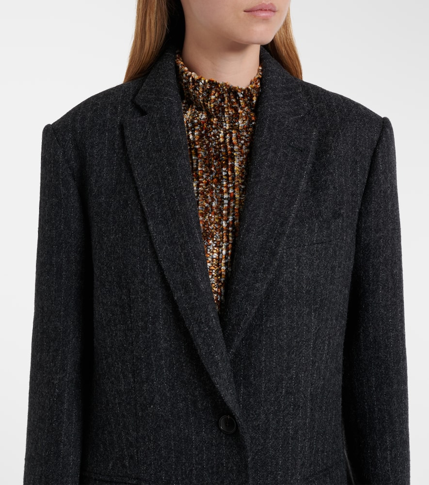 Chalk stripe wool coat