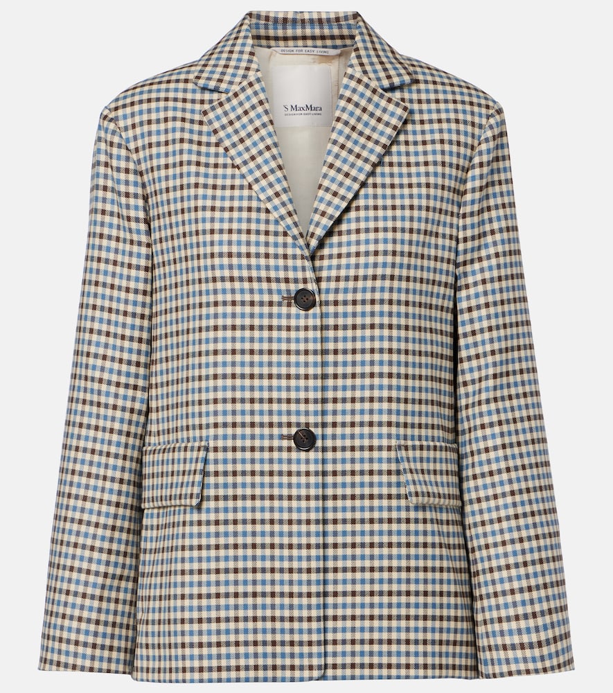 Nadia checked wool and cotton blazer