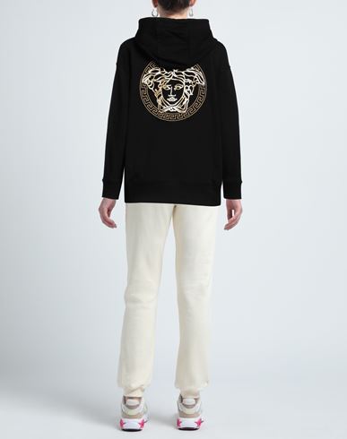 Woman Sweatshirt Black Size L Cotton, Elastane, Polyester, Metallic fiber, Polyamide