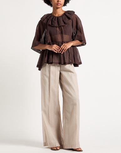 Woman Top Chocolate brown Size L/XL Silk