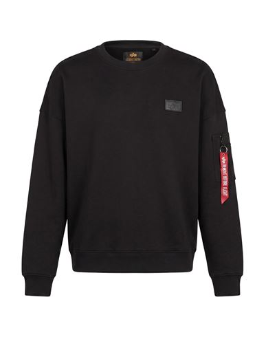 Man Sweatshirt Black Size L Cotton, Polyester