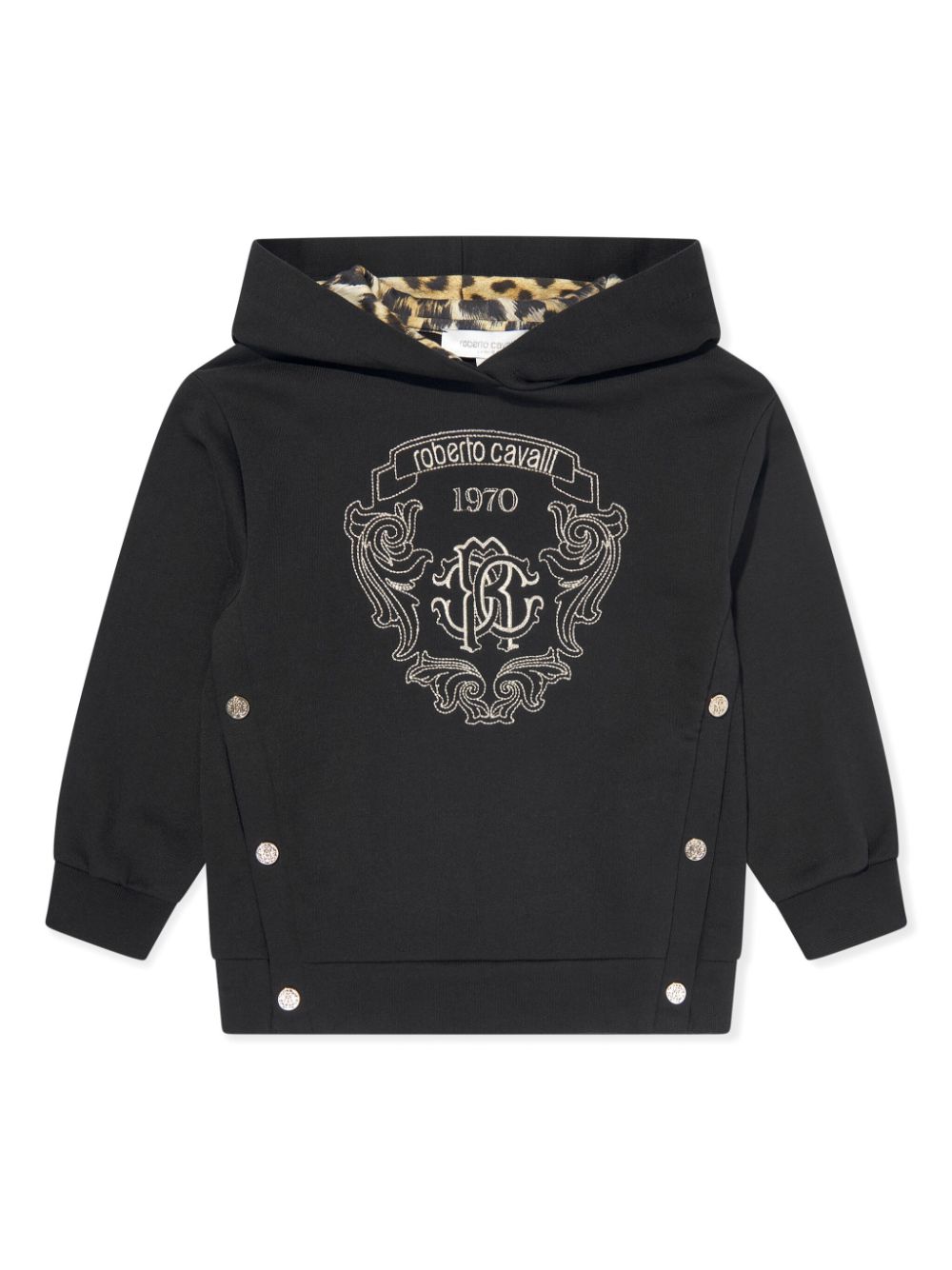 Logo-embroidered hoodie - Black