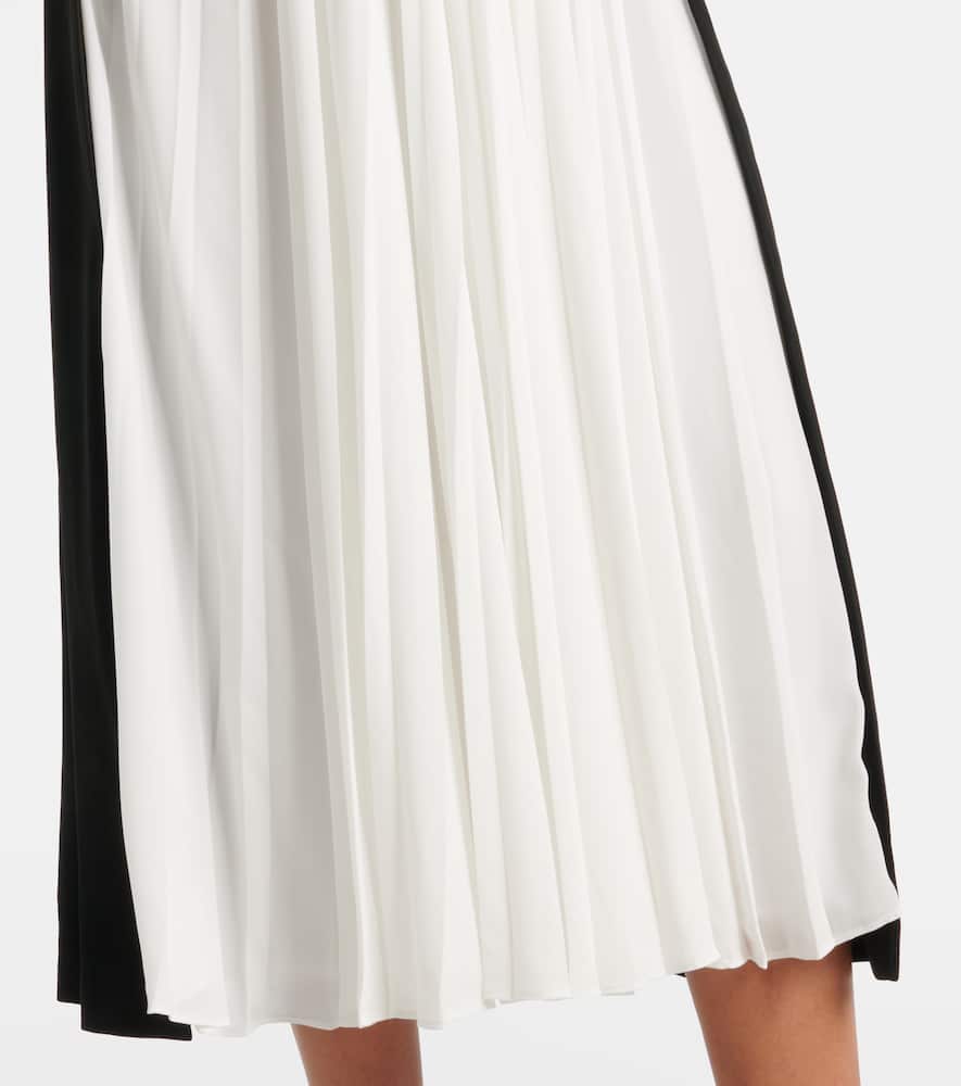Esther embellished crêpe and plissé midi dress