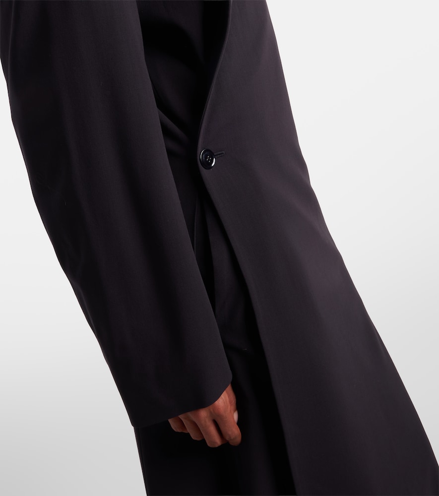 Wool crêpe wrap coat