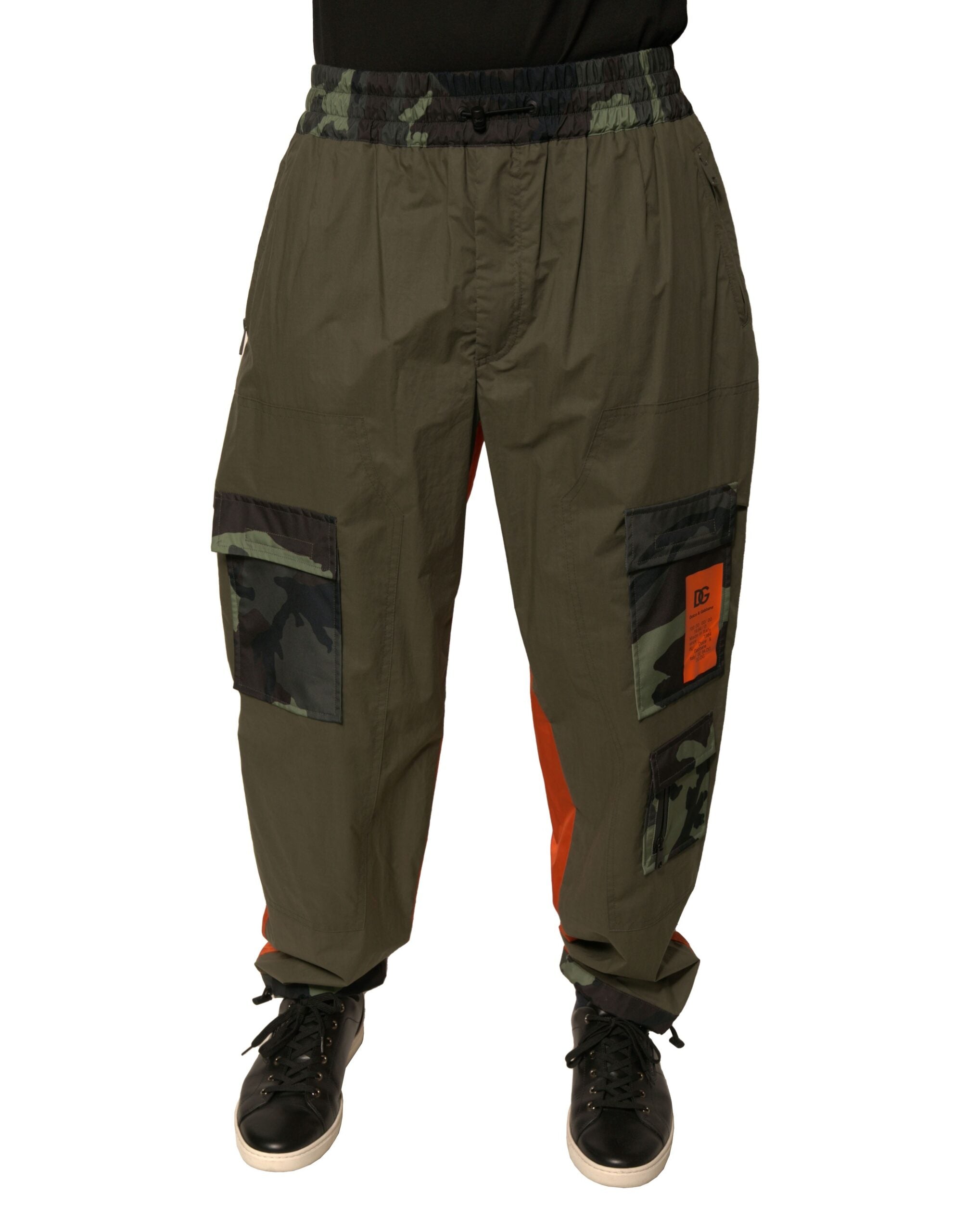 Camouflage Patchwork Cargo Pants — Multicolor