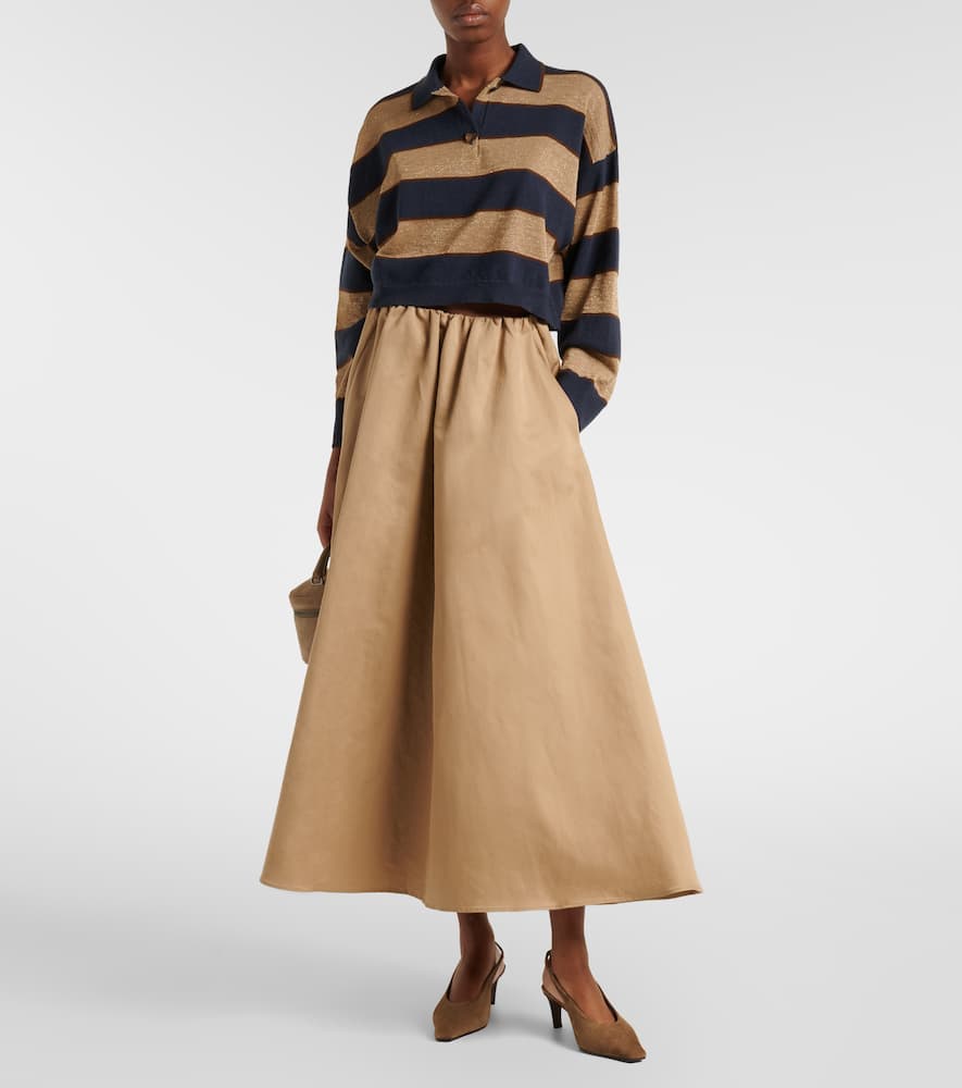 Wool, cashmere, and silk polo sweater