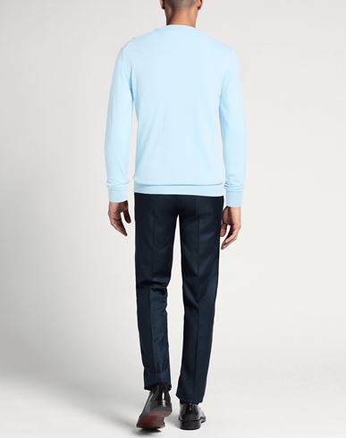 Man Sweater Sky blue Size 40 Cotton