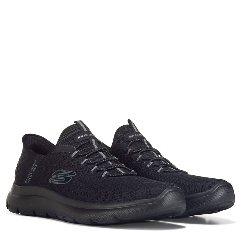 Skechers Men's Summits High Range Hands Free Slip-in Sneaker, Black/Charcoal, 10