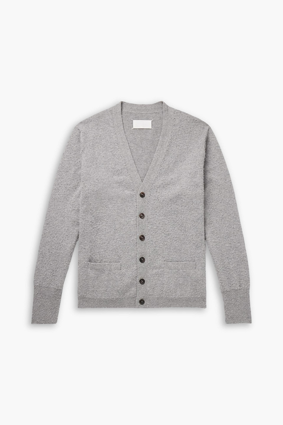 Brushed-cashmere and cotton-blend cardigan - Gray - S