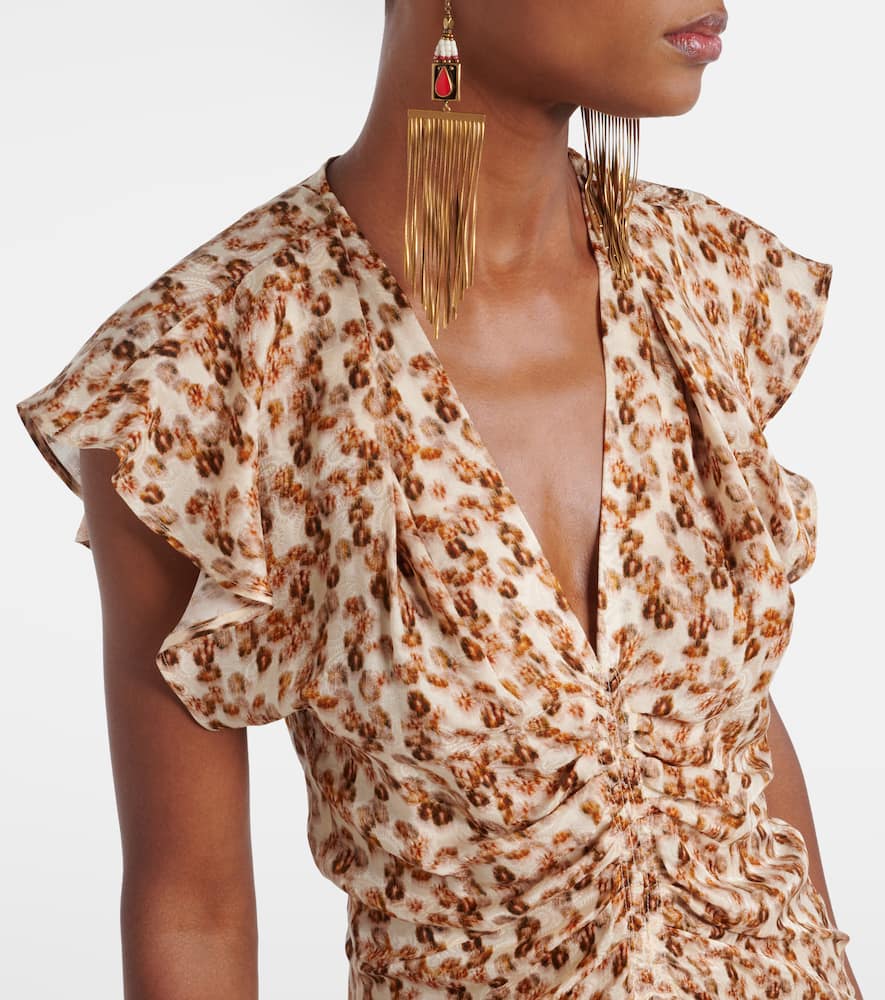 Lyndsay gathered jacquard midi dress