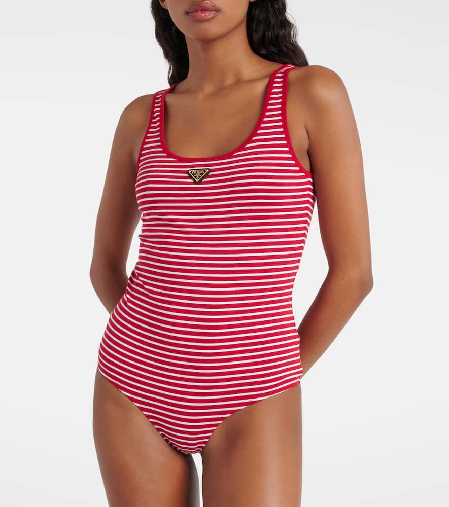 Logo cotton-blend bodysuit