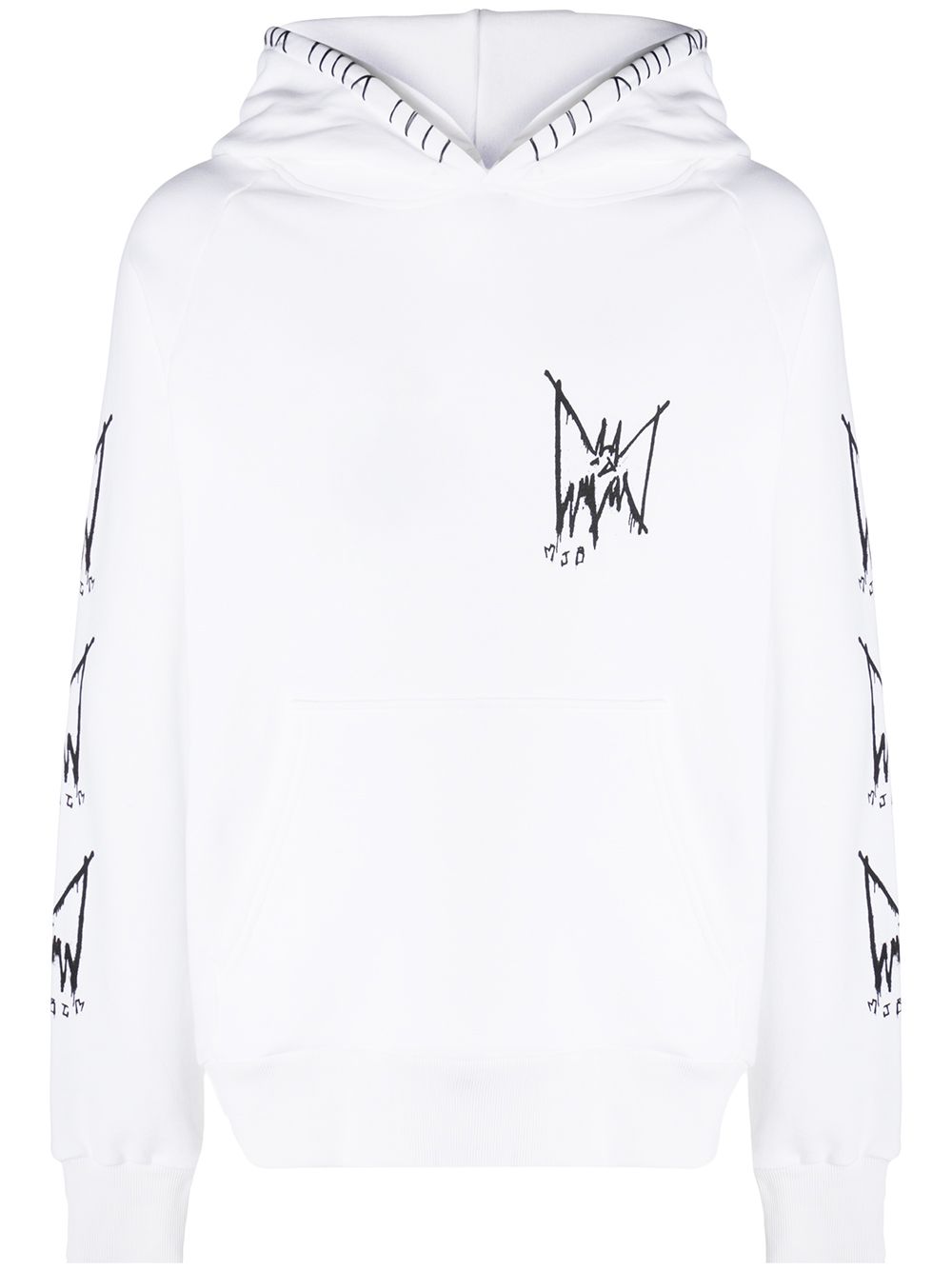 White graphic-print hoodie
