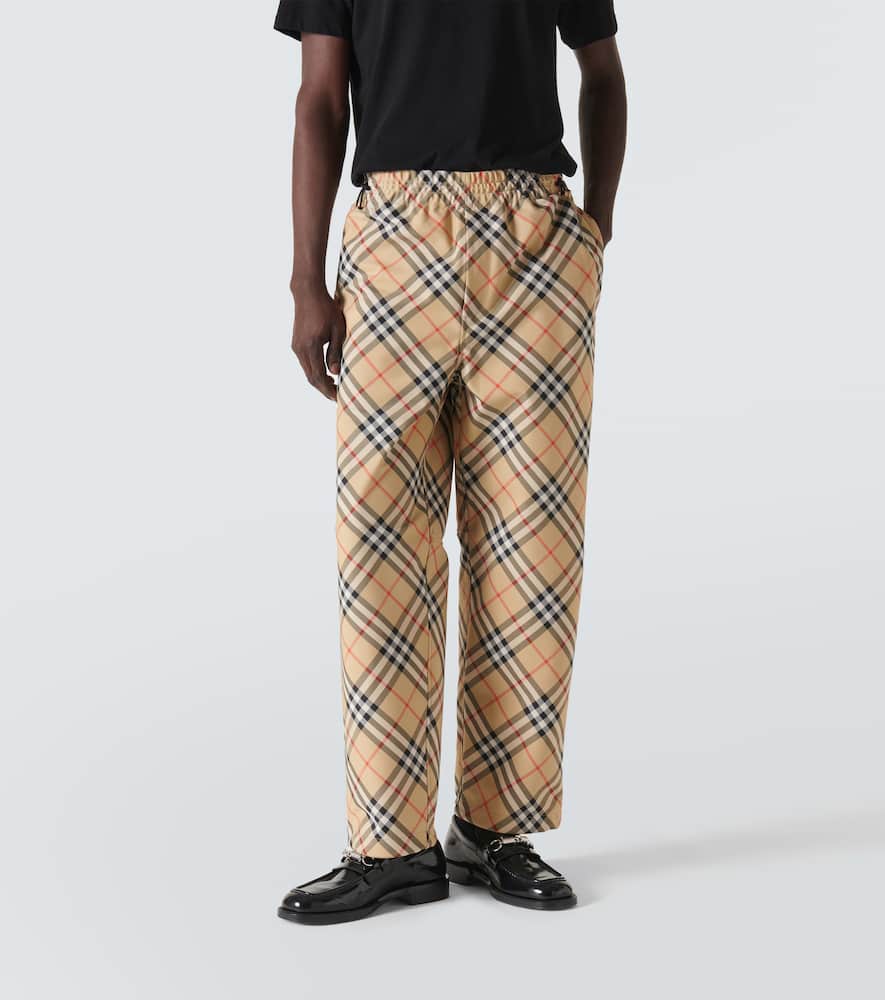 Checked track pants