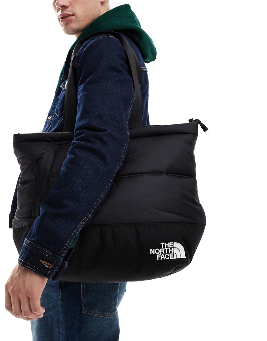 Nuptse down fill puffer tote bag in black