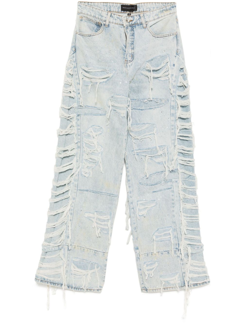 Ultra-flare distressed jeans - Blue