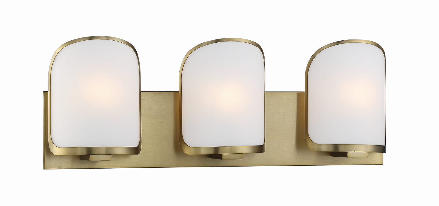 Soft Brass Bathroom Vanity Light from the Bishop Crossing Bath Collection