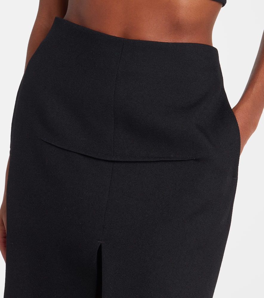High-rise virgin wool maxi skirt
