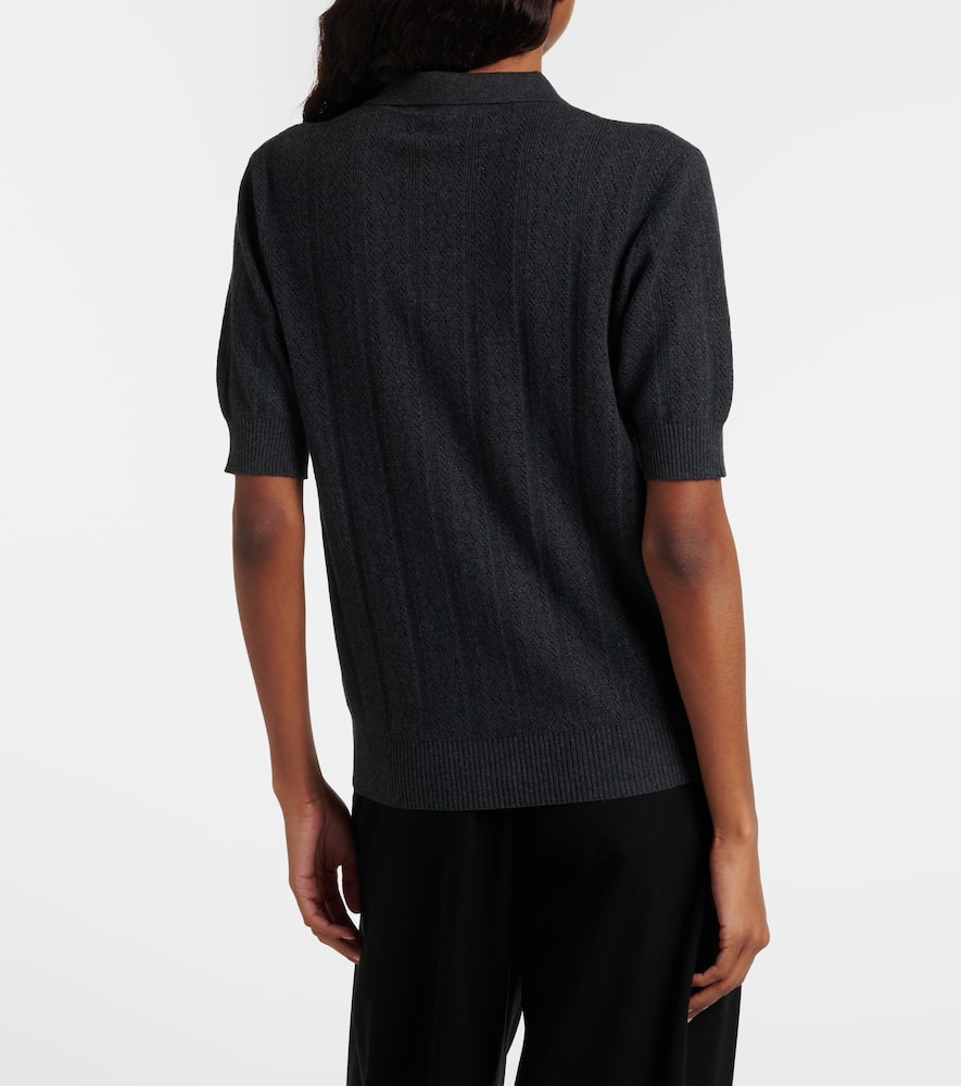 Cristine cotton and cashmere polo sweater