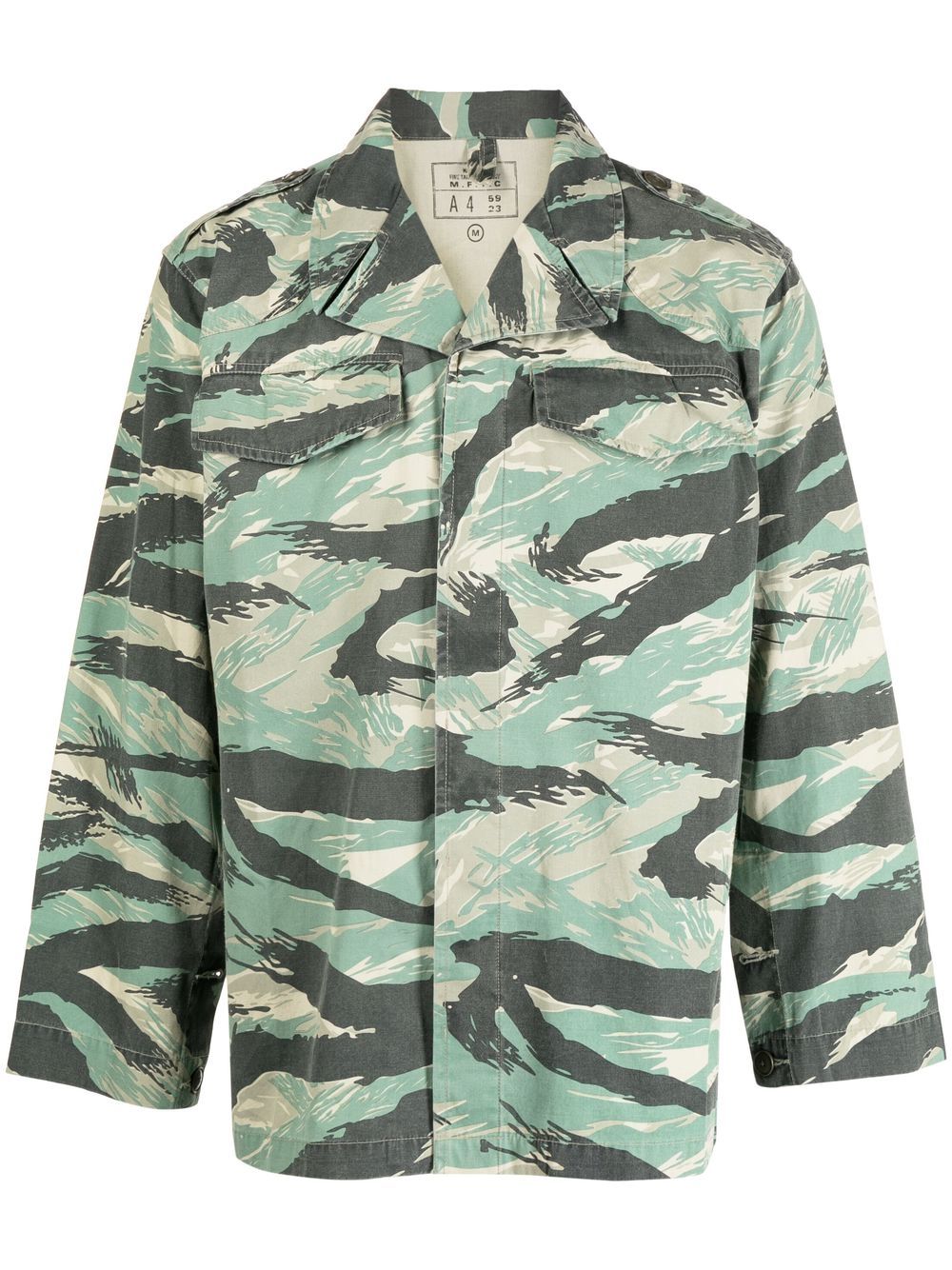 Camouflage-print long-sleeve shirt - Green