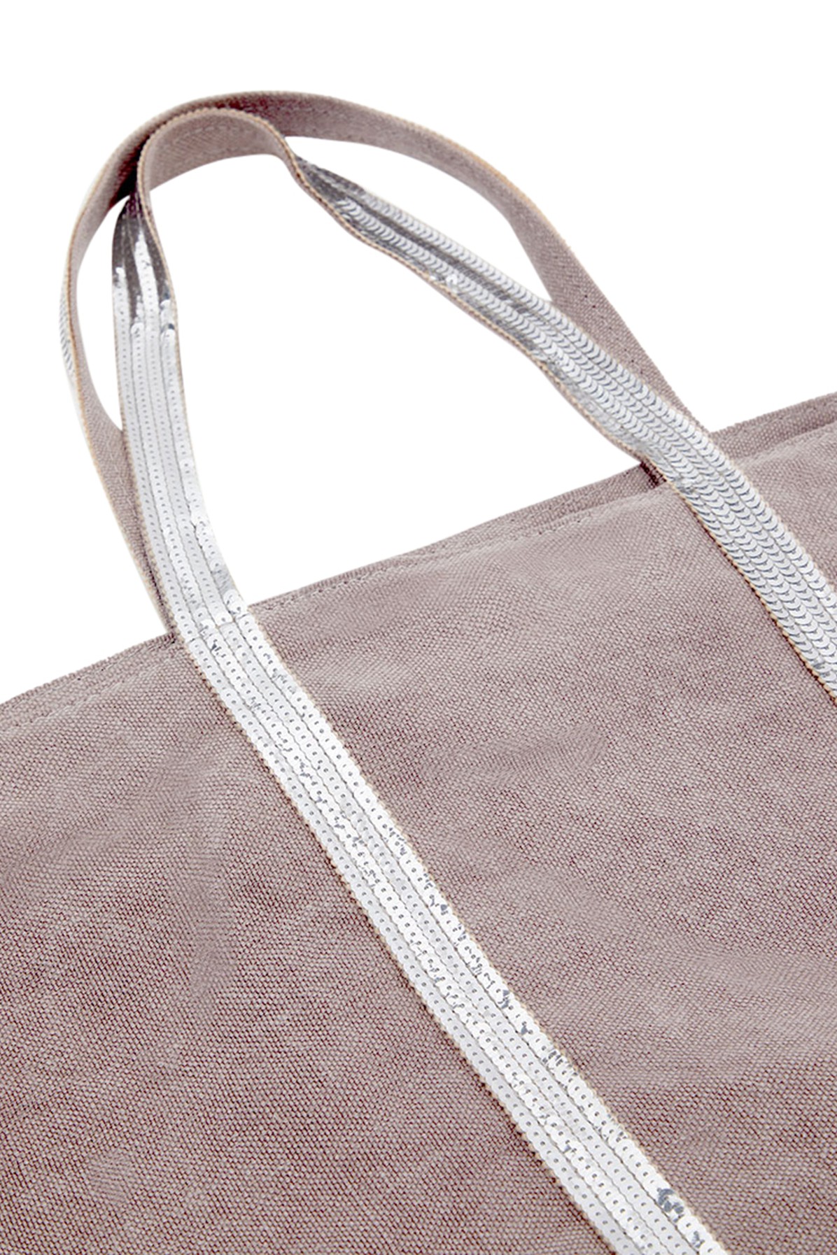 Linen and Sequins Shoulder Strap L Cabas Tote