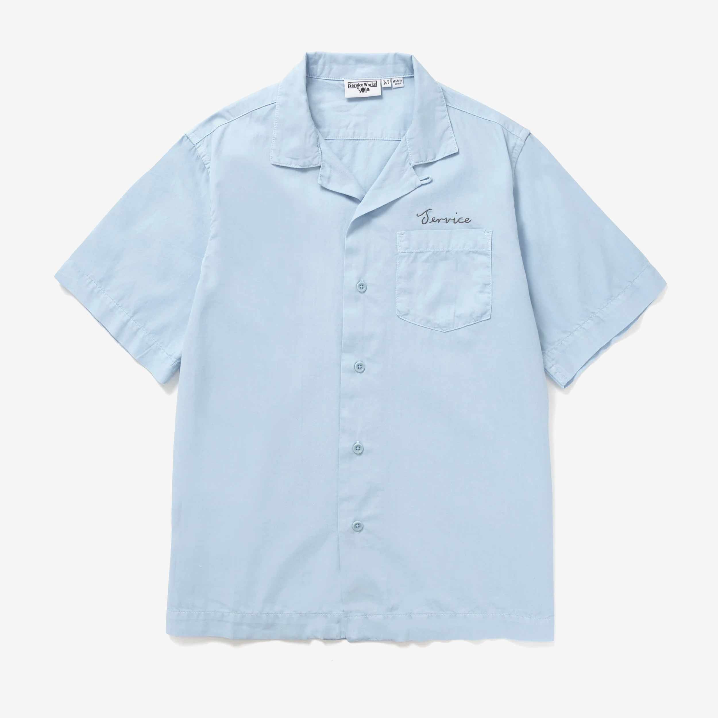 Service Works Embroidered Resort Shirt - POWDER BLUE - unisex
