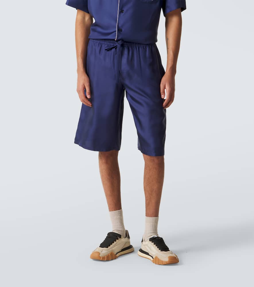 Silk satin bermuda shorts