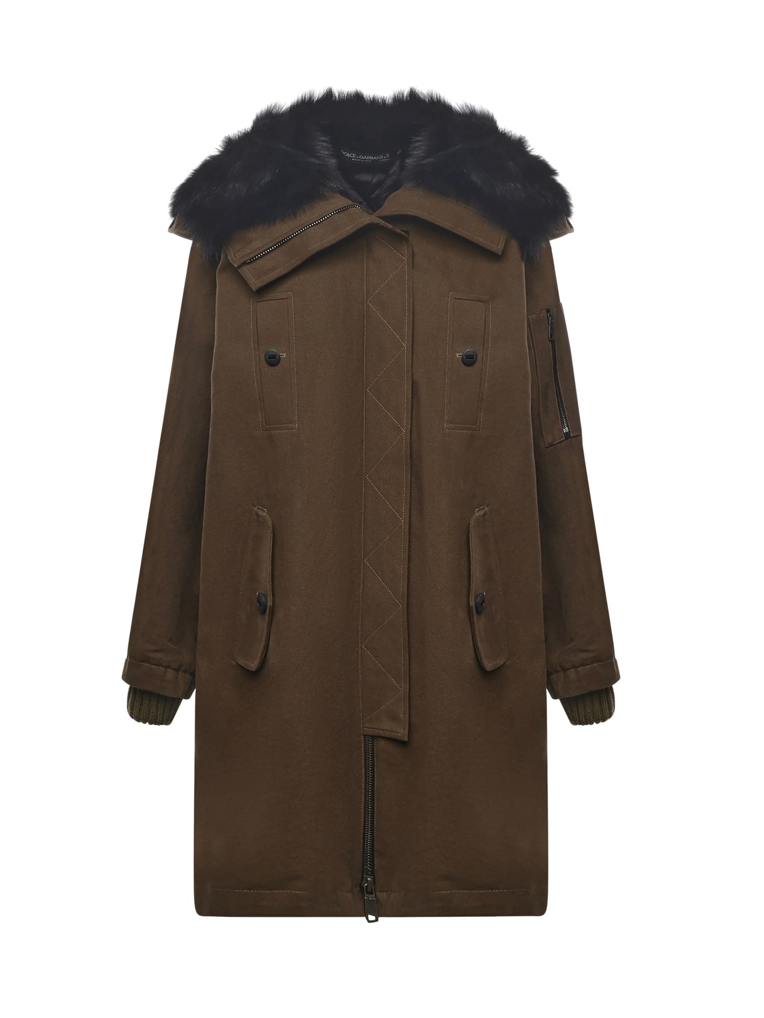 Fur-trim Padded Coat