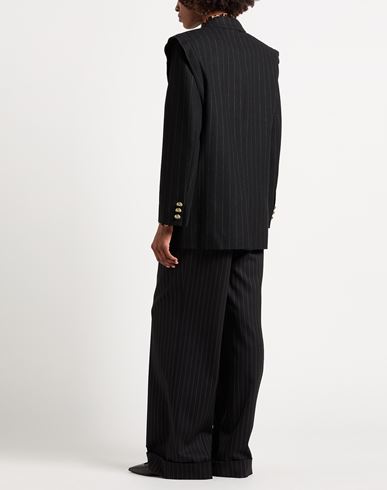 Woman Blazer Black Size 2 Wool, Polyester, Viscose, Polyamide, Elastane