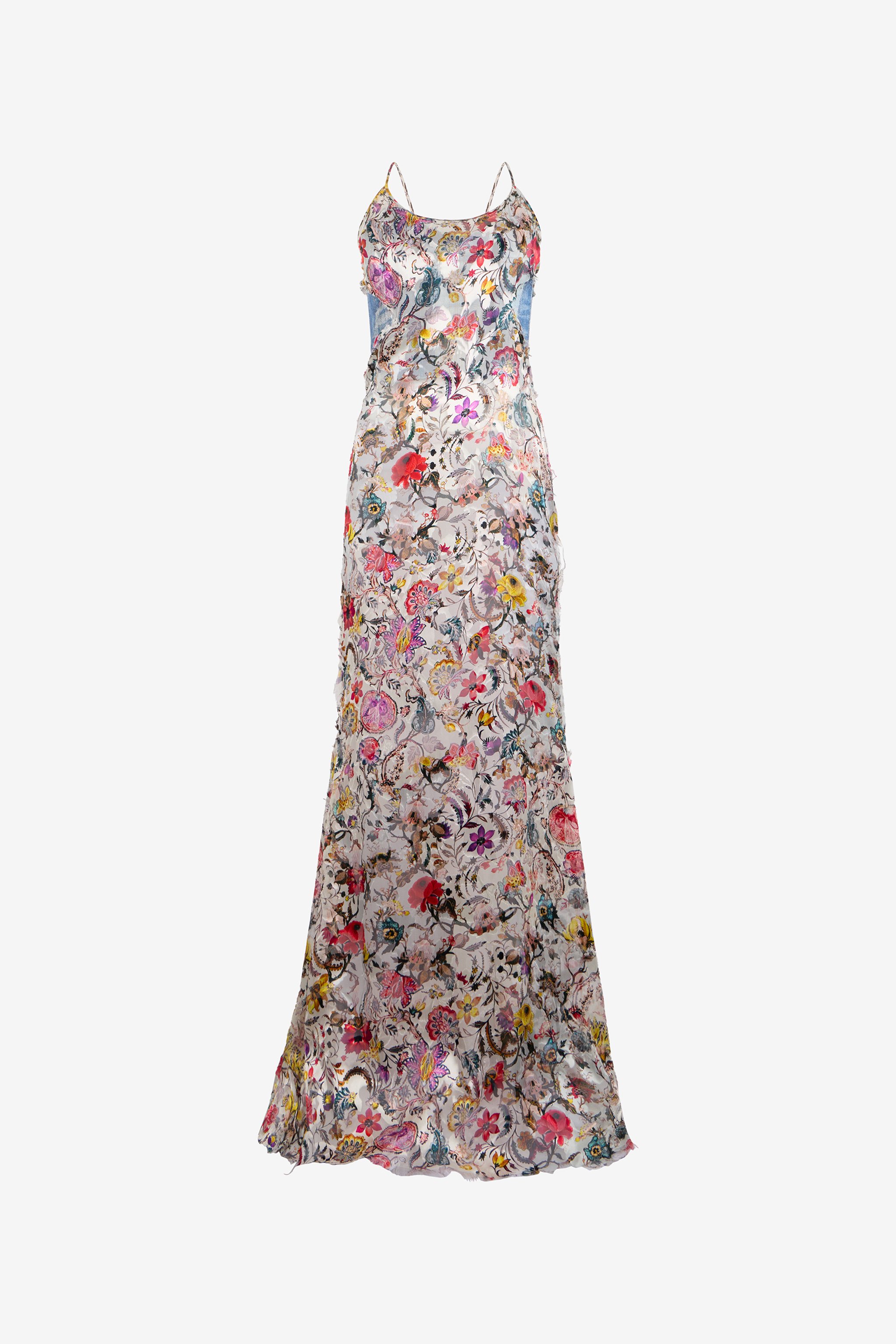 Abitolungo Silk Dress In Florentine Flowers Print