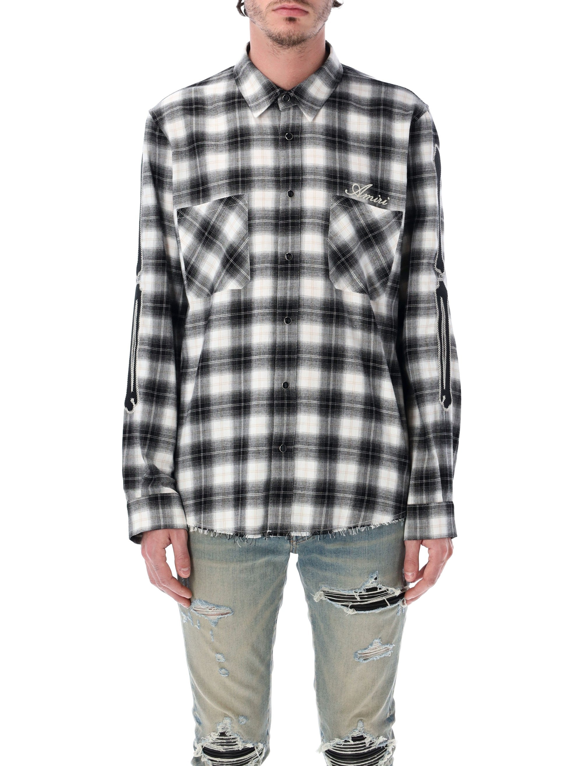 Textured Flannel Overshirt - Size L