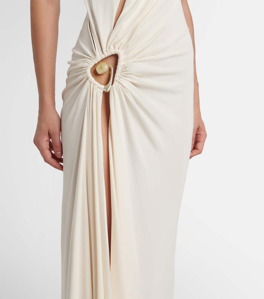 Draped jersey maxi dress