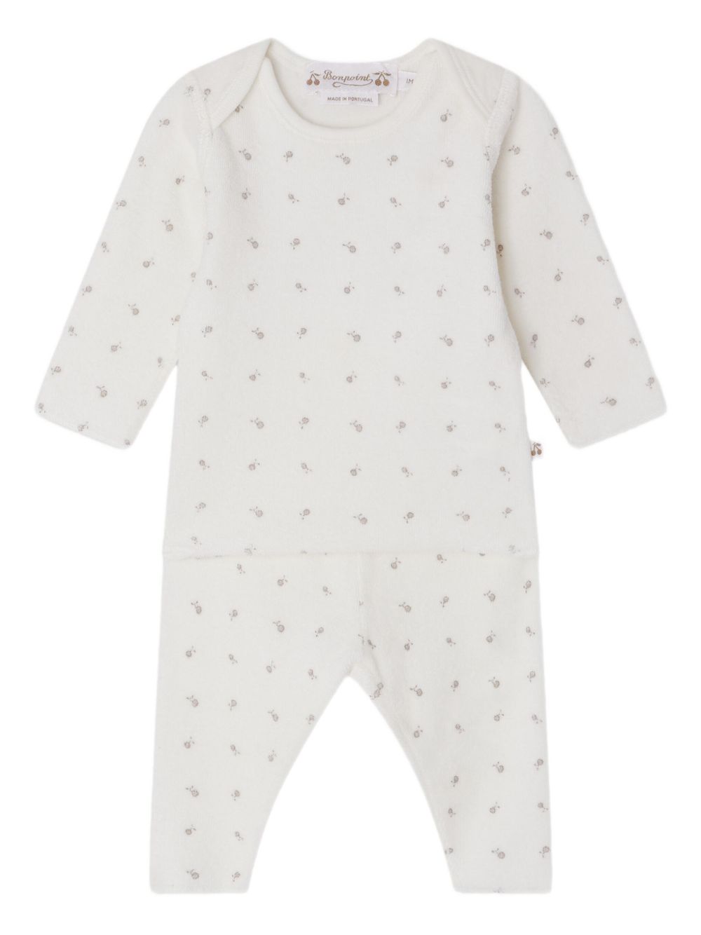 Floral-print trouser set - White