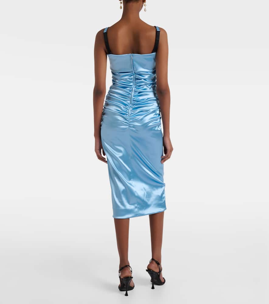 Ruched satin cocktail dress