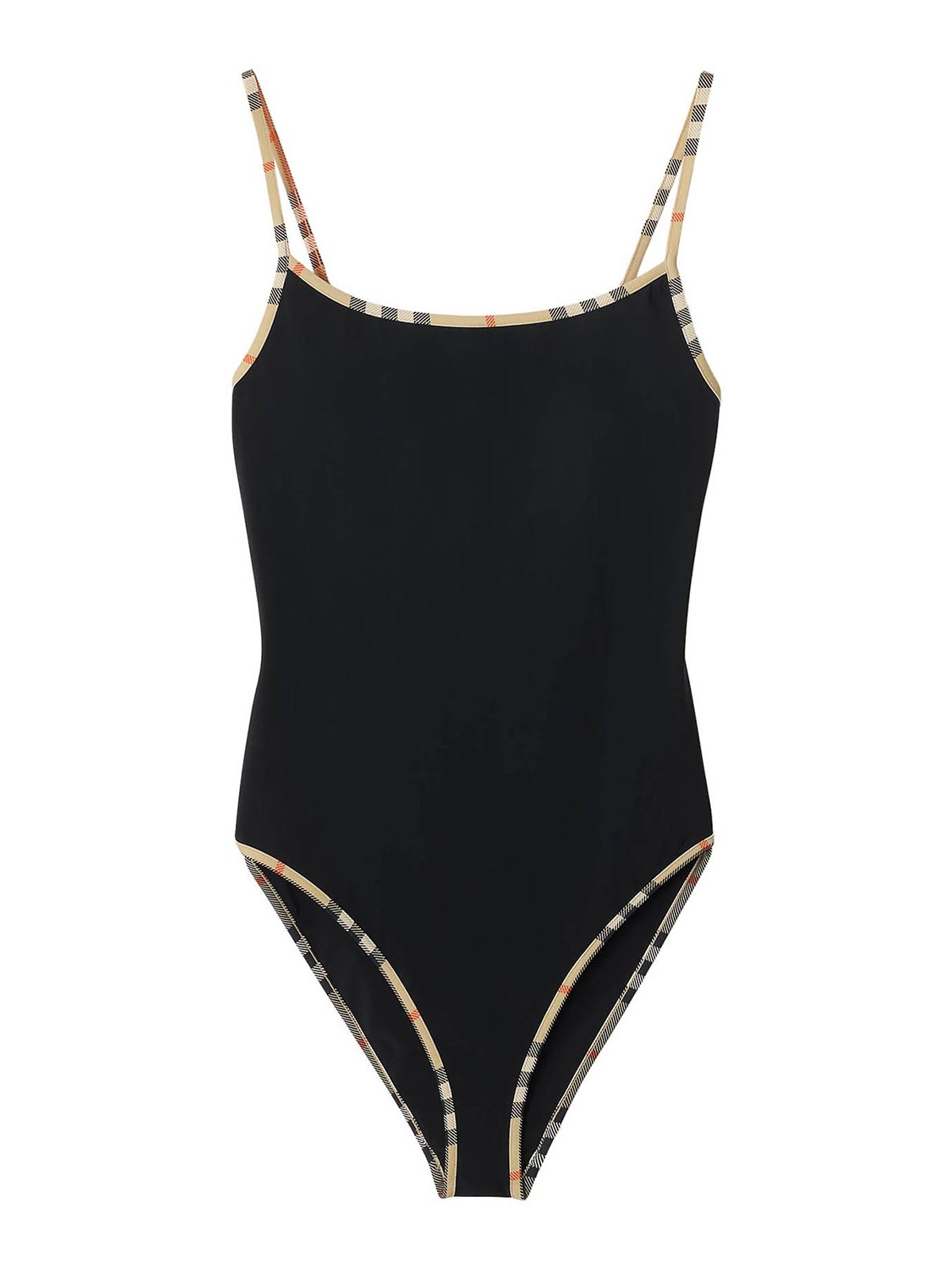 Swimsuit With Checked Finishes