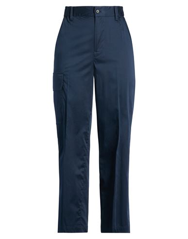 Woman Pants Navy Size 10 Cotton, Elastane