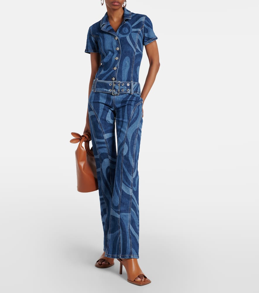 Pucci Marmo belted denim jumpsuit