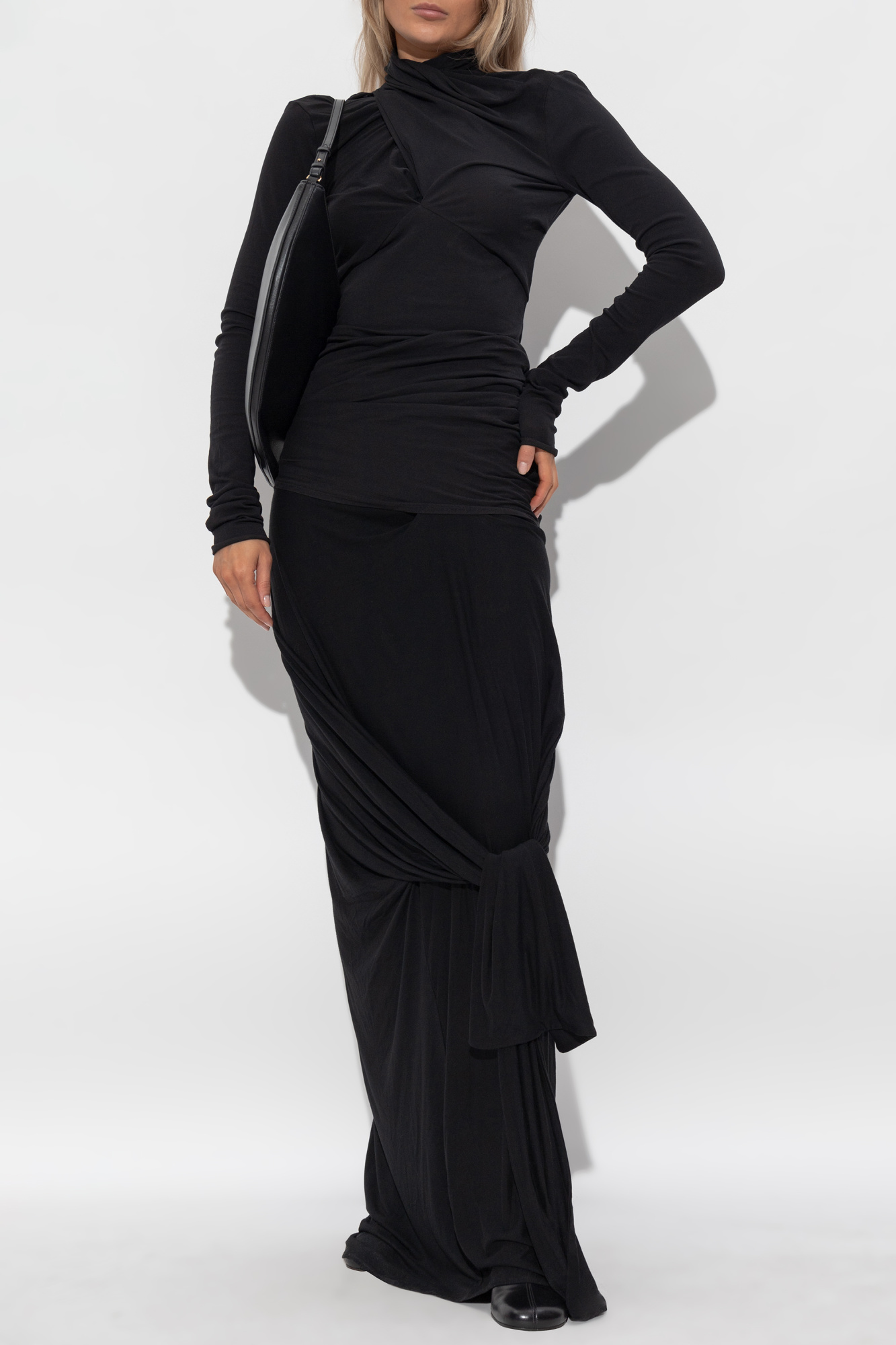 Draped Skirt, Women's, Black