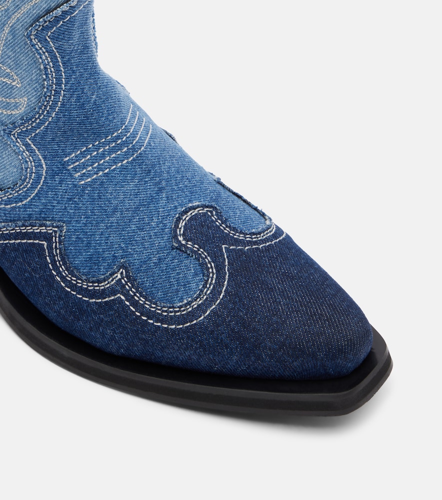 Denim cowboy boots