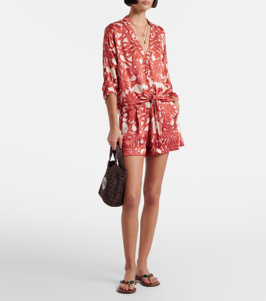Isabelle printed high-rise shorts