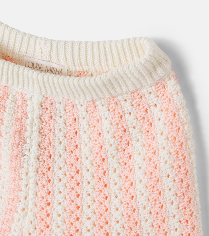Mekylane crochet striped cotton shorts