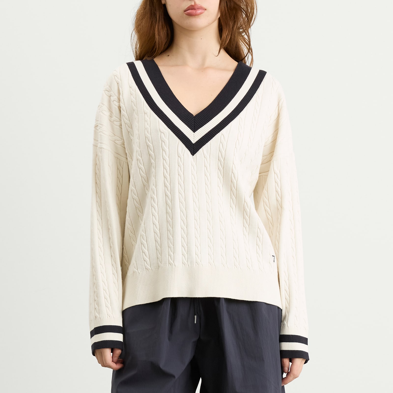 Women's Oversized Cricket Jumper in Ivory