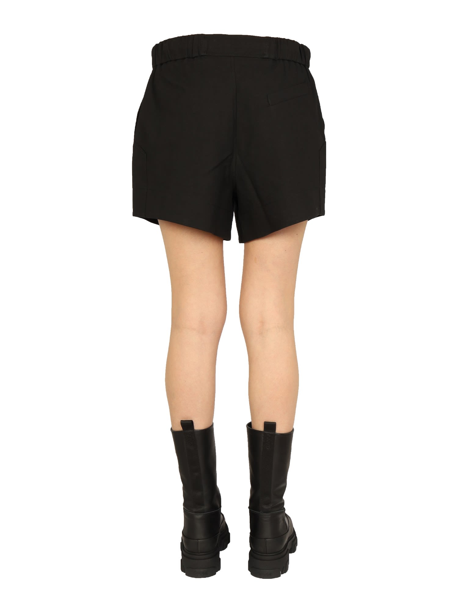 Crinkled drawstring-detail shorts