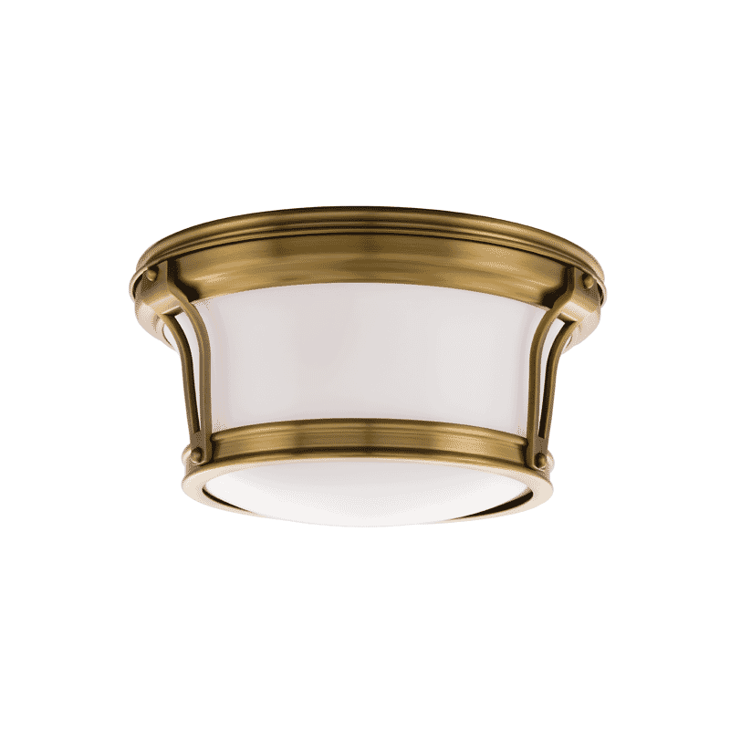 Newport 2-Light Ceiling Light in Aged Bra