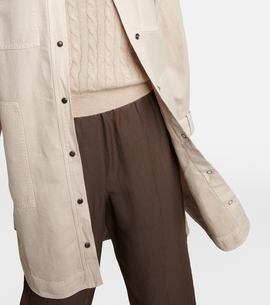 Cotton and linen overshirt